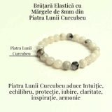 Bratara Elastica cu Margele 8mm din Piatra Lunii Curcubeu