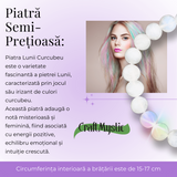 Bratara Elastica cu Margele 8mm din Piatra Lunii Curcubeu - Magie si Femininitate