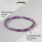 Bratara Elastica din Ametist 5mm - Claritate Mentala si Echilibru Emoțional