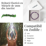 Bratara Elastica din Ametist 5mm - Claritate Mentala si Echilibru Emoțional