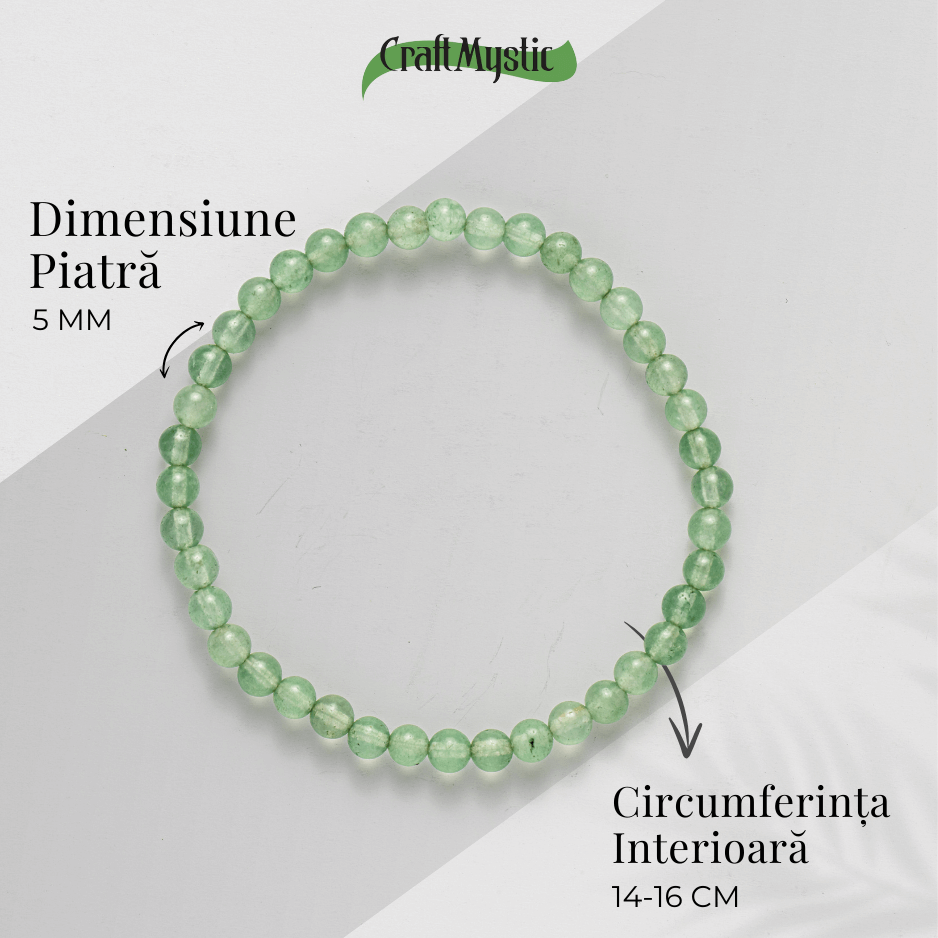 Bratara Elastica din Aventurin Verde 5mm - Noroc si Abundenta