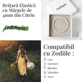 Bratara Elastica cu Margele 4 mm Naturale de Citrin - Atragerea Prosperitatii si Claritate