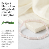 Bratara Elastica cu Margele de Cuart Roz 5mm - Iubire si Vindecare Emotionala