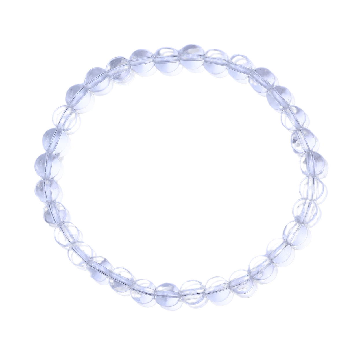 Bratara Elastica cu Margele Naturale de 4mm din Cuart transparent pentru Claritate Mentala si Focus