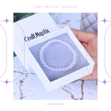 Bratara Elastica cu Margele Naturale de 4mm din Cuart transparent pentru Claritate Mentala si Focus