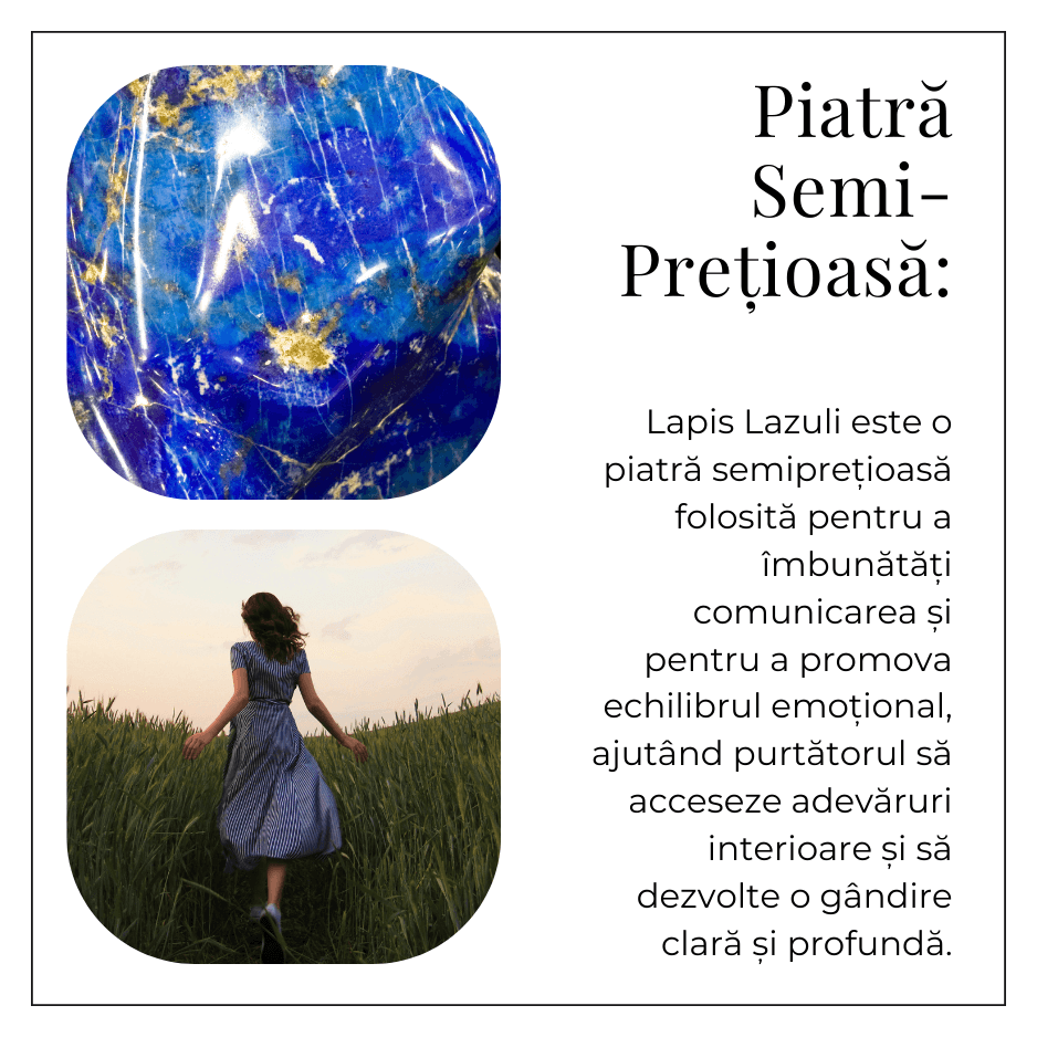 Bratara Elastica Lapis Lazuli 5 mm - Claritate si Creativitate