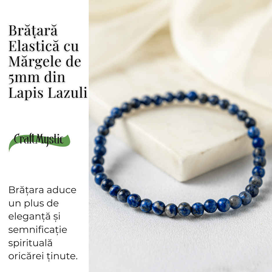 Bratara Elastica Lapis Lazuli 5 mm - Claritate si Creativitate