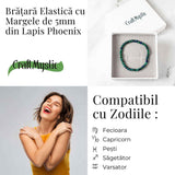 Bratara Elastica cu Margele 5 mm de Lapis Phoenix pentru Claritate si Creativitate