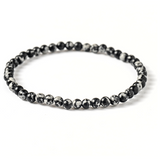 Bratara elastica 4mm din Obsidian Fulg de Nea - Protectie si Echilibru