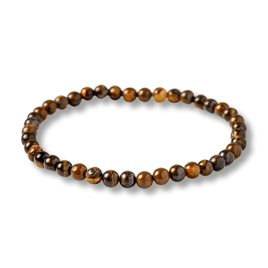 Bratara Elastica cu Margele 4 mm din Ochi de Tigru - Protectie si incredere