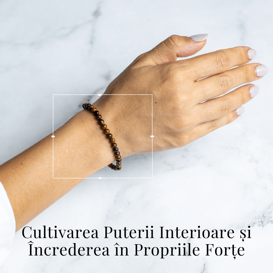 Bratara Elastica cu Margele 4 mm din Ochi de Tigru - Protectie si incredere