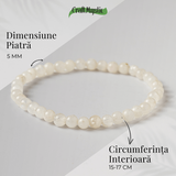 Bratara elastica cu margele 5mm naturale Piatra a Lunii Curcubeu - Echilibru si Intuitie