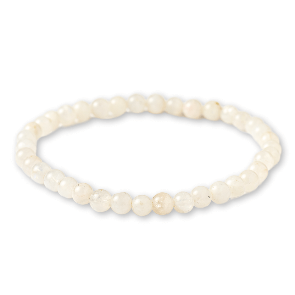 Bratara elastica cu margele 5mm naturale Piatra a Lunii Curcubeu - Echilibru si Intuitie