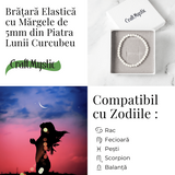 Bratara elastica cu margele 5mm naturale Piatra a Lunii Curcubeu - Echilibru si Intuitie