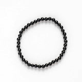 Bratara Elastica cu Margele 4mm din Turmalina Neagra - Protectie Energetica si impamantare