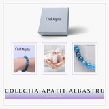Bratara Elastica cu Margele Naturale de 6mm din Apatit Albastru