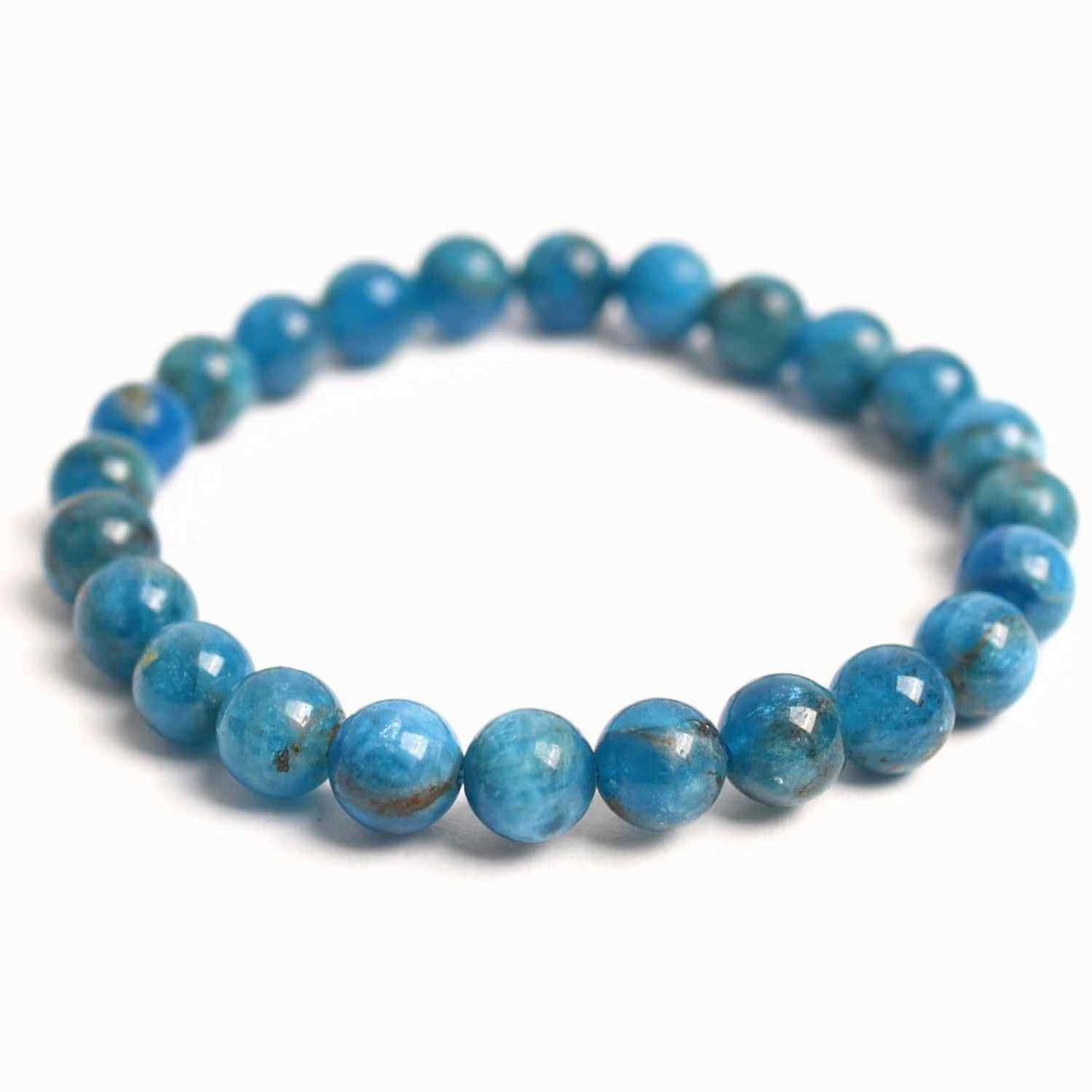 Bratara elastica 8mm din Apatit Albastru - Creativitate si claritate mentala