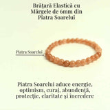 Bratara elastica cu piatra soarelui 6mm - Energie si optimism
