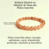 Bratara elastica cu piatra soarelui 8mm - Incredere si abundenta
