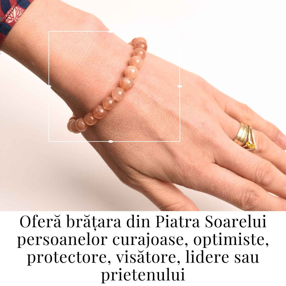Bratara elastica cu piatra soarelui 8mm - Incredere si abundenta