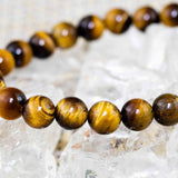 Bratara elastica cu pietre semipretioase ochi de tigru de 8 mm - bratara pentru meditatie