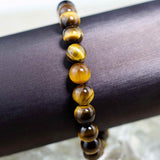 Bratara elastica cu pietre semipretioase ochi de tigru de 8 mm - bratara pentru meditatie