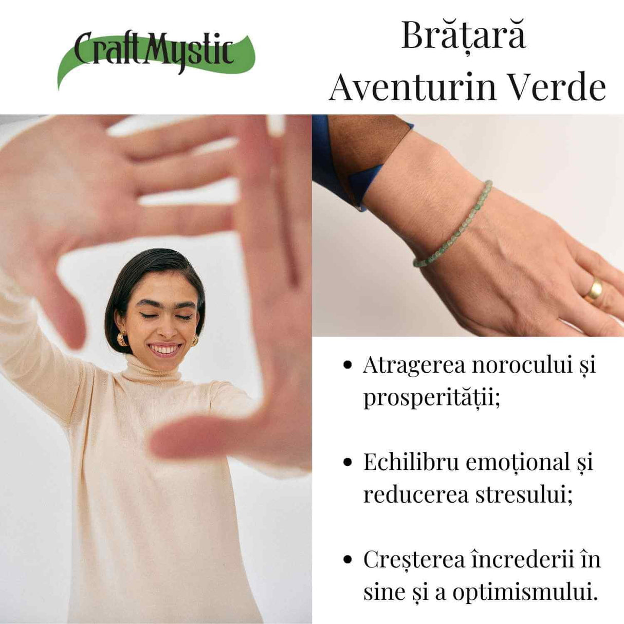 Bratara cu margele 2-3 mm aventurin verde fatetat natural pentru noroc si echilibru emotional