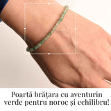Bratara cu margele 2-3 mm aventurin verde fatetat natural pentru noroc si echilibru emotional