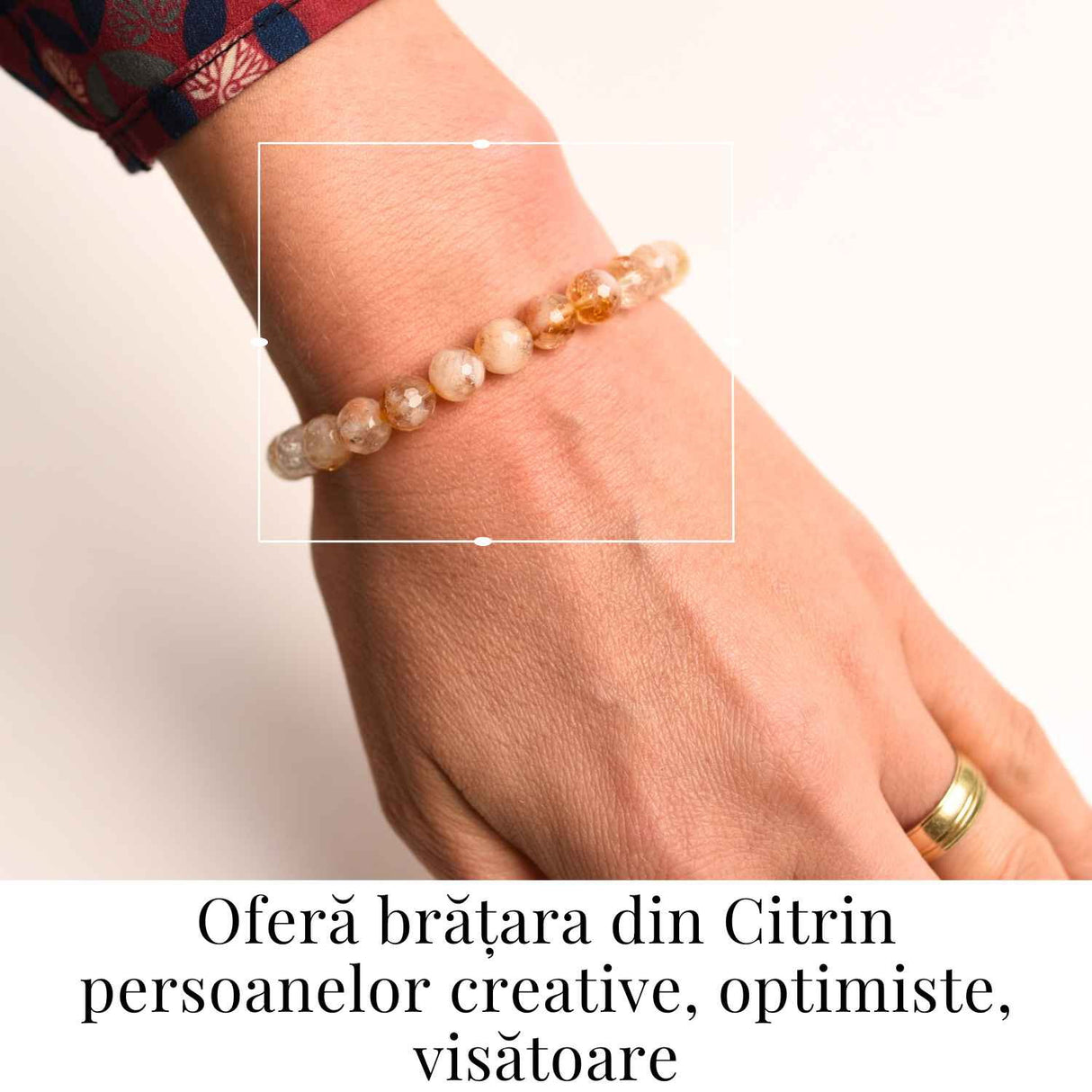 Bratara Elastica Radianta cu Citrin Fatetat 8mm - Energie si Prosperitate