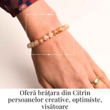 Bratara Elastica Radianta cu Citrin Fatetat 8mm - Energie si Prosperitate