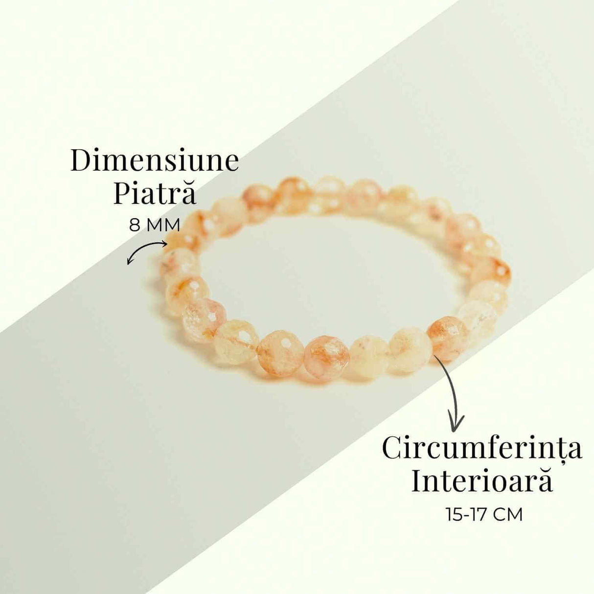 Bratara Elastica Radianta cu Citrin Fatetat 8mm - Energie si Prosperitate