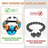Bratara energetica cu tripla protectie, realizata din pietre semipretioase hematit, ochi de tigru galben si ochi de tigru albastru de 8 mm - bratara pentru energie, protectie, meditatie