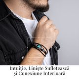 Bratara Fixa zodia Berbec din Piele Sintetica cu Cabochon Rotund - Semn Zodiacal Personalizat pentru Stil si Conexiune Astrologica