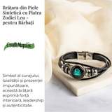Bratara Fixa zodia Berbec din Piele Sintetica cu Cabochon Rotund - Semn Zodiacal Personalizat pentru Stil si Conexiune Astrologica