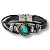 Bratara Fixa zodia Berbec din Piele Sintetica cu Cabochon Rotund - Semn Zodiacal Personalizat pentru Stil si Conexiune Astrologica