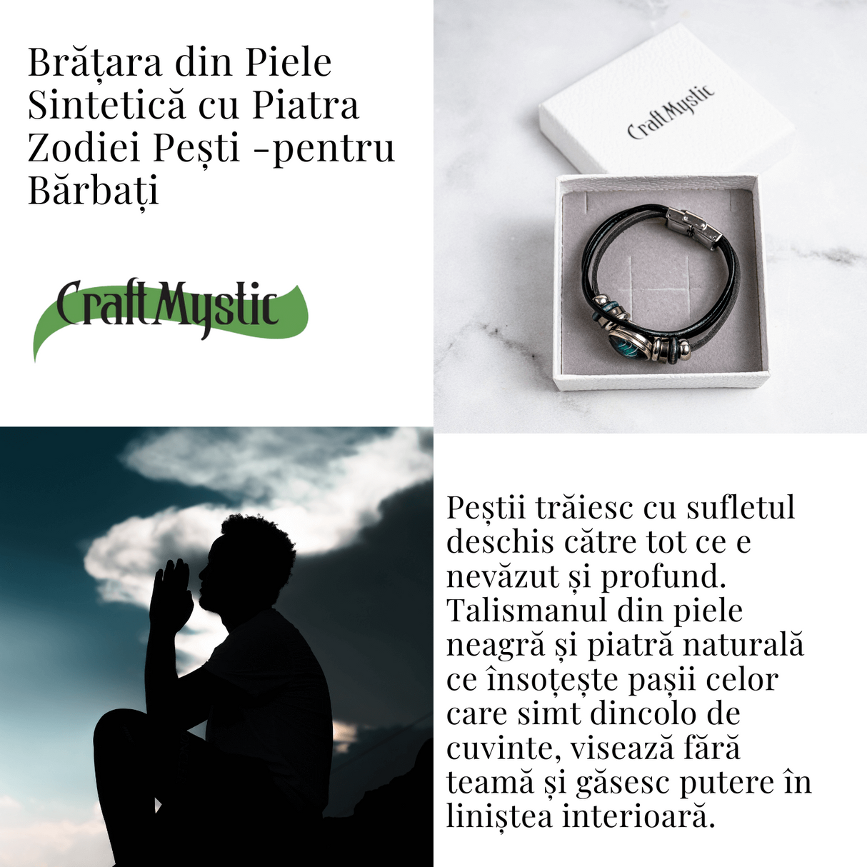 Bratara Fixa zodia Berbec din Piele Sintetica cu Cabochon Rotund - Semn Zodiacal Personalizat pentru Stil si Conexiune Astrologica