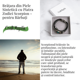 Bratara Fixa zodia Berbec din Piele Sintetica cu Cabochon Rotund - Semn Zodiacal Personalizat pentru Stil si Conexiune Astrologica