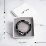 Bratara Fixa zodia Berbec din Piele Sintetica cu Cabochon Rotund - Semn Zodiacal Personalizat pentru Stil si Conexiune Astrologica