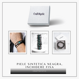 Bratara Fixa zodia Berbec din Piele Sintetica cu Cabochon Rotund - Semn Zodiacal Personalizat pentru Stil si Conexiune Astrologica