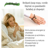 Bratara naturala Jasp rosu, verde fatetat - cadou unic festiv