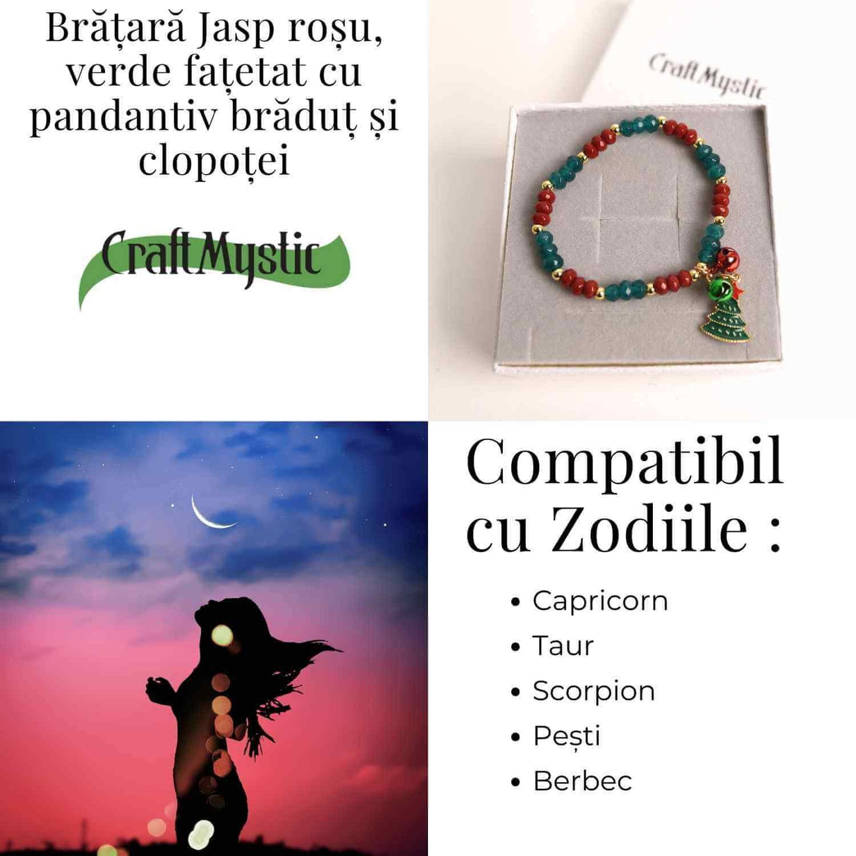 Bratara naturala Jasp rosu, verde fatetat - cadou unic festiv