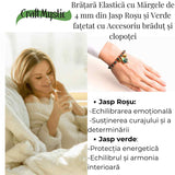 Bratara Jasp Rosu, Verde cu Bradut si Clopotei - Protectie si Echilibru