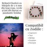 Bratara Jasp Rosu, Verde si Jad Alb - Echilibru si Protectie