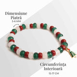 Bratara Jasp Rosu, Verde si Jad Alb - Echilibru si Protectie