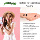 Bratara Metalica Argintie cu Dublu Turmalina, Protectie si Echilibru