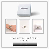 Bratara Metalica Argintie cu Piatra de Pirita, Eleganta si Prosperitate