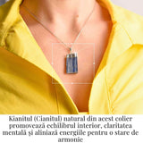 Colier argintiu cu pandantiv Kianit (Cianit) albastru - Echilibru si Conexiune Spirituala