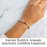 Bratara Multigem - Turcoaz, Agat Rosu, Lapis Lazuli, Jad Alb, Topaz Galben si Perla Naturala - Energie Pozitiva si Armonie