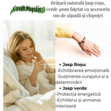 Bratara naturala Jasp rosu, verde fatetat - cadou unic festiv