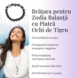 Bratara pentru Zodii cu Margele de Obsidian, Pandantiv Mana Fatimei si Ochiul "Rau"